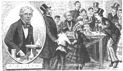 michael faraday and an electric shock machine